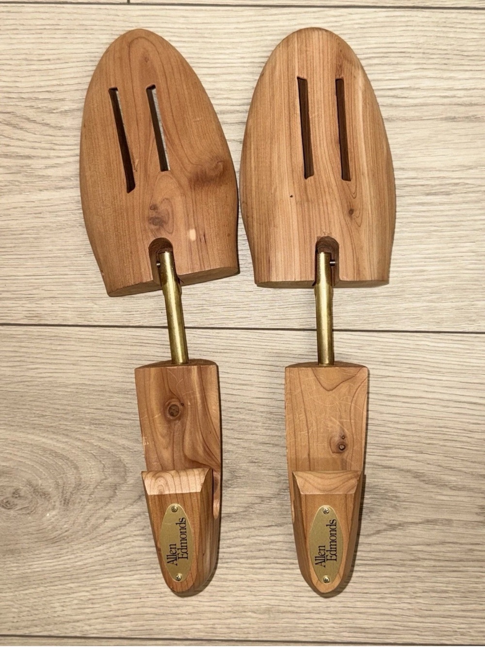 Allen Edmonds Large Aromatic Natural Wood Cedar Shoe Trees with Brass Hardware
